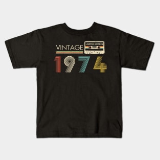 Vintage 1974 Limited Edition Cassette 50th Birthday Kids T-Shirt